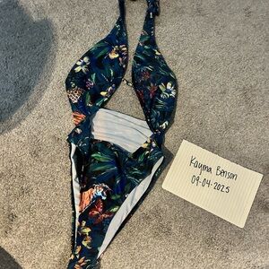 SHEIN Tropical Print One Piece Swimsuit - Multicolor